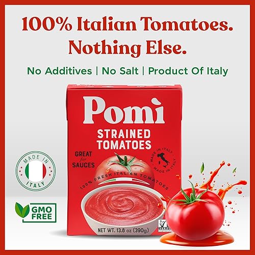 Miniatura 3 de Pomì - Tomates colados - Puré de tomate italiano cremoso y aterciopelado con un toque de sal, sin aditivos ni conservantes, hecho de tomates