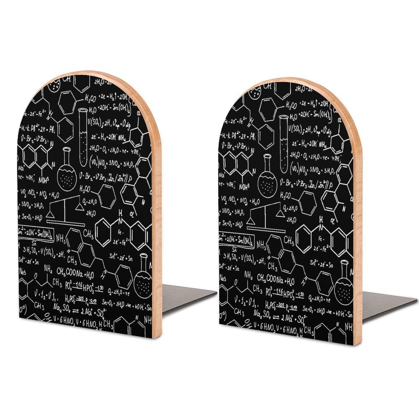 Nclqvjxzkhw Style Chemistry Blackboard Book Ends For Shelves Bookends Bookshelf Holder Stand Books Stopper Home Office Decor