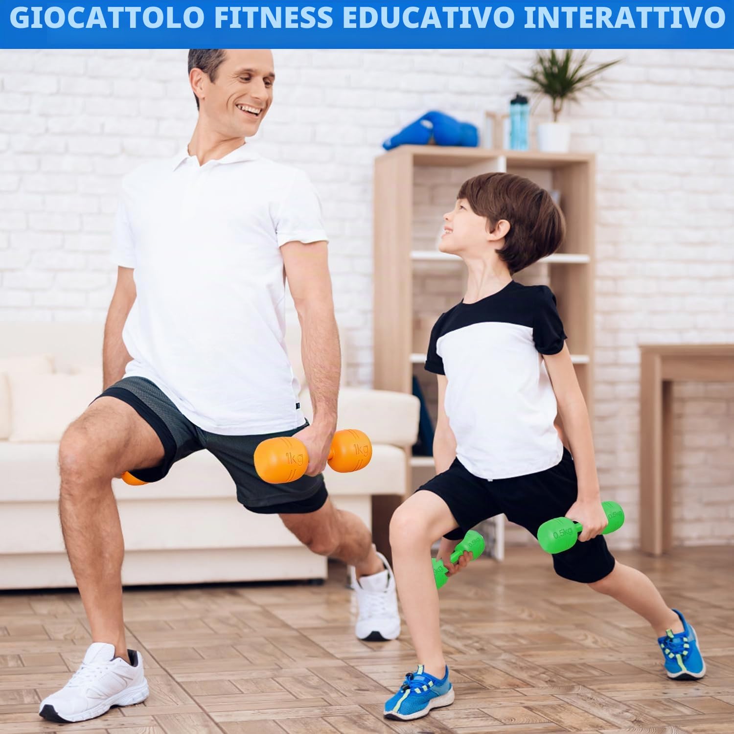 Set di pesi da allenamento per bambini, dispositivo di allenamento con bilanciere e bilanciere, giocattolo fitness per principianti, sollevamento peso, allenamento, fitness, riempimento