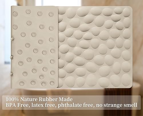 Miniatura 7 de OTHWAY Tapete de baño antideslizante de goma para niños y bebés, tapete de baño grande de 16 x 31.5 pulgadas para bañera con ventosas fuertes