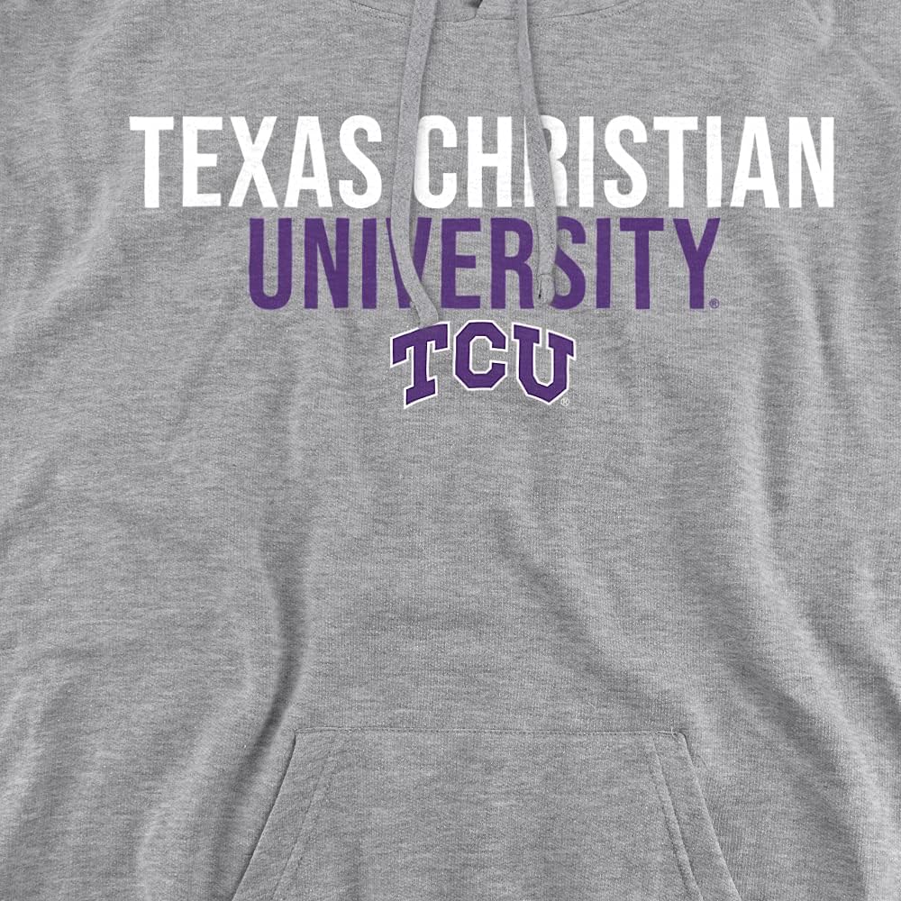 Texas Christian University Official Stacked Unisex Adult Pull-Over Hoodie