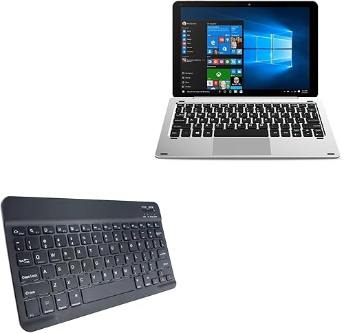 BoxWave Teclado compatible con Chuwi Hi10 Pro - Teclado Bluetooth SlimKeys, delgado portátil con teclas estilo chiclet, negro azabache