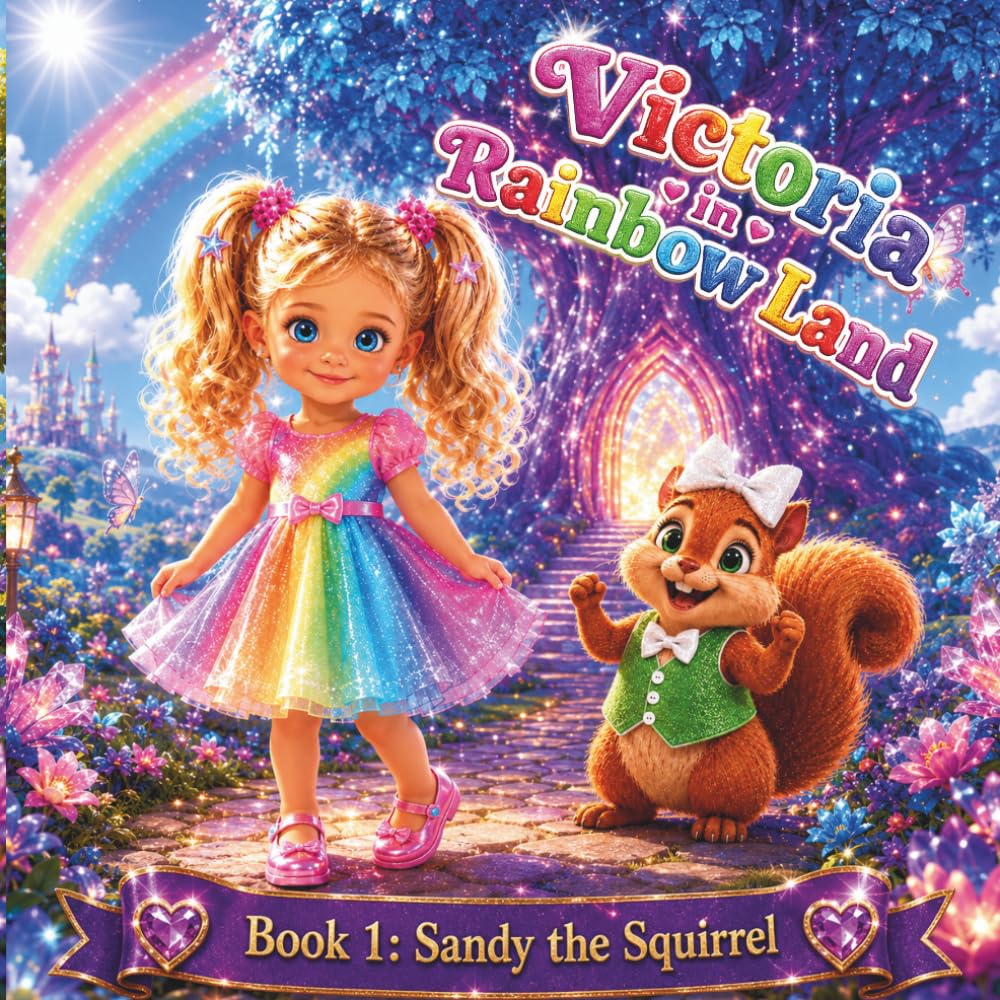 Victoria in Rainbow Land Book 1 Sandy the Squirrel: A Magical 24-Page Adventure Through the Rainbow Land, Short Bedtime Story for Kids