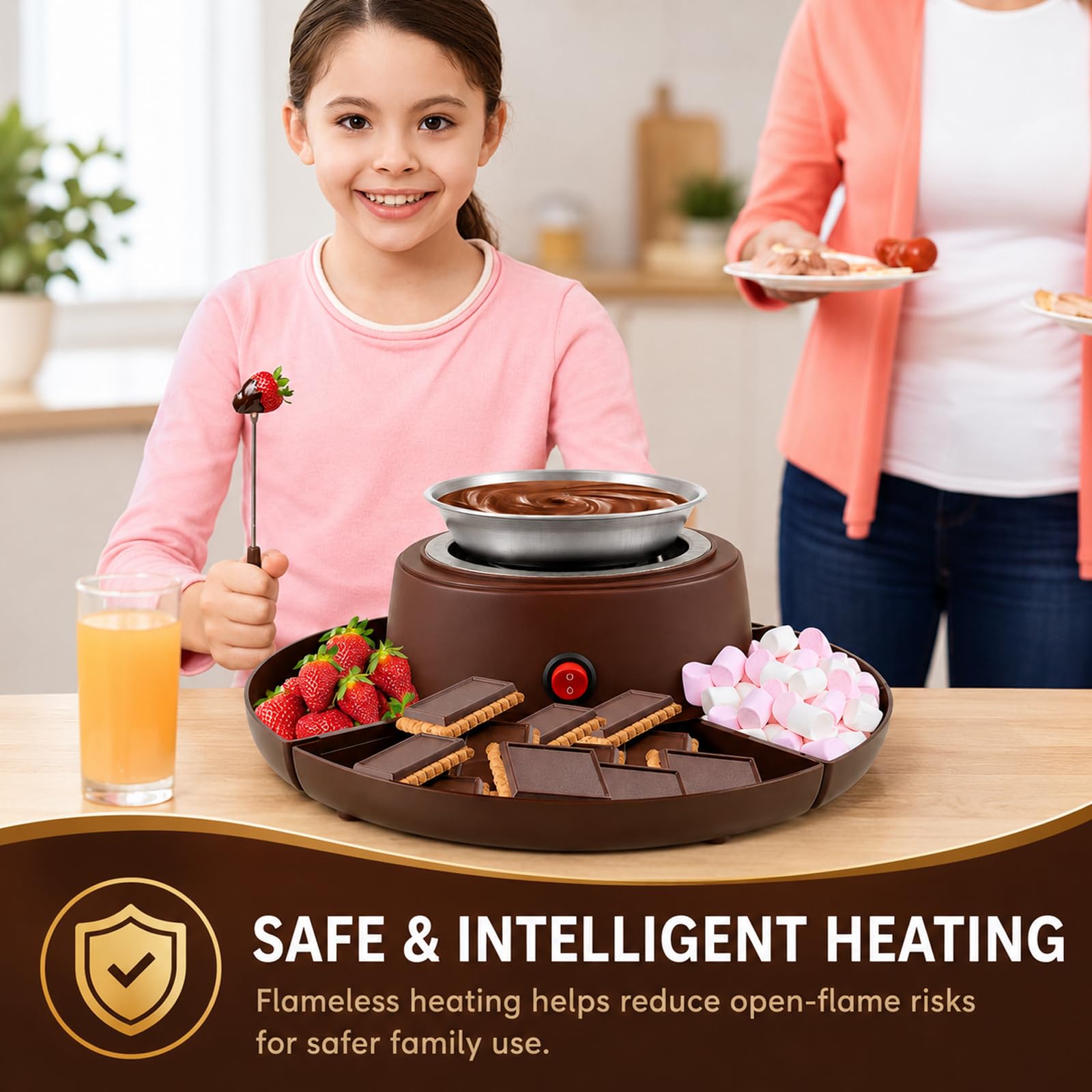 Set 2 en 1 de S'Mores y Fondue, Tostador sin Llama con 4 Tenedores