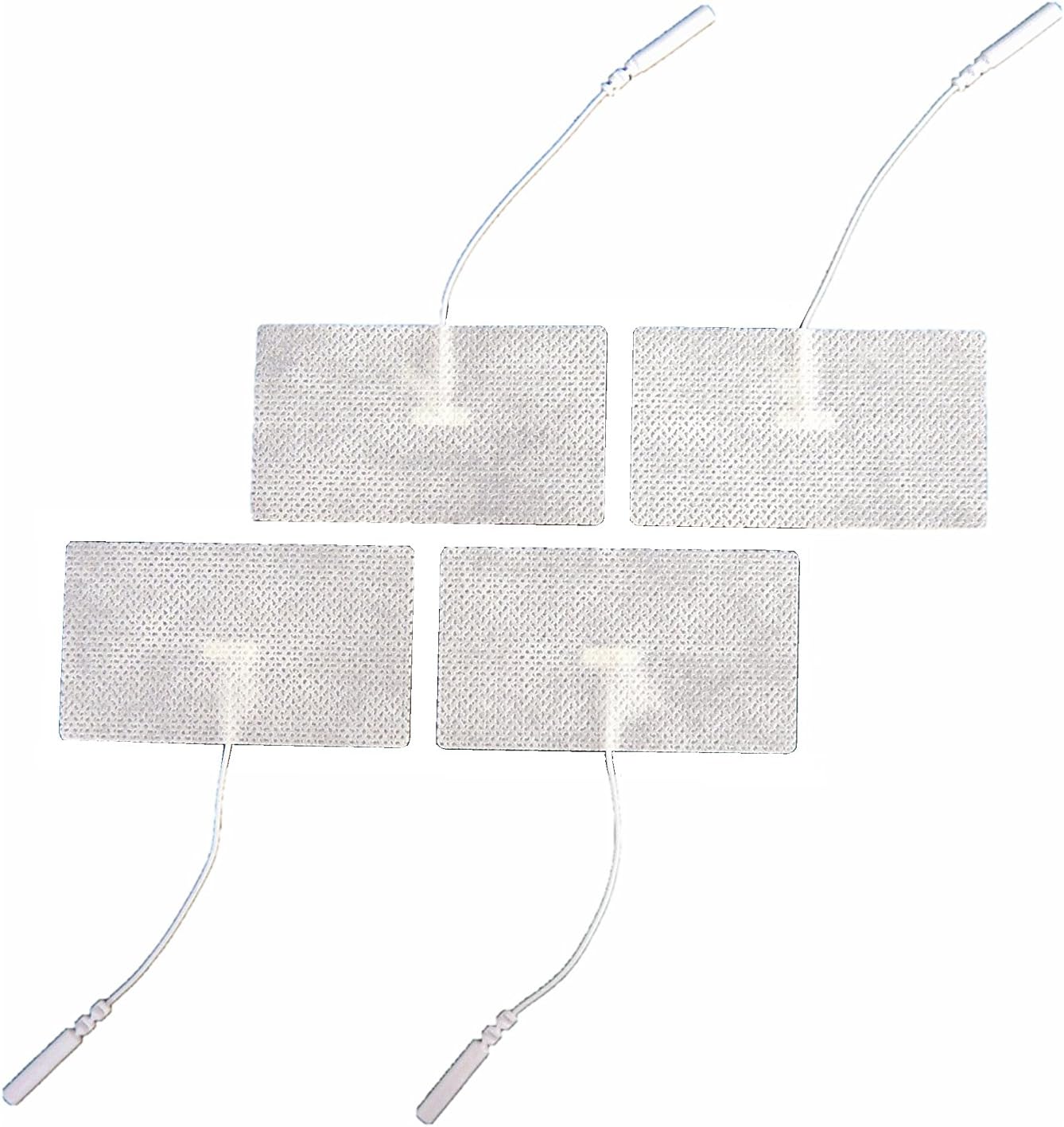 PG473W Disposable electrostimulation conductive cloth electrodes with wire and socket - rectangular (45mm x 80mm)