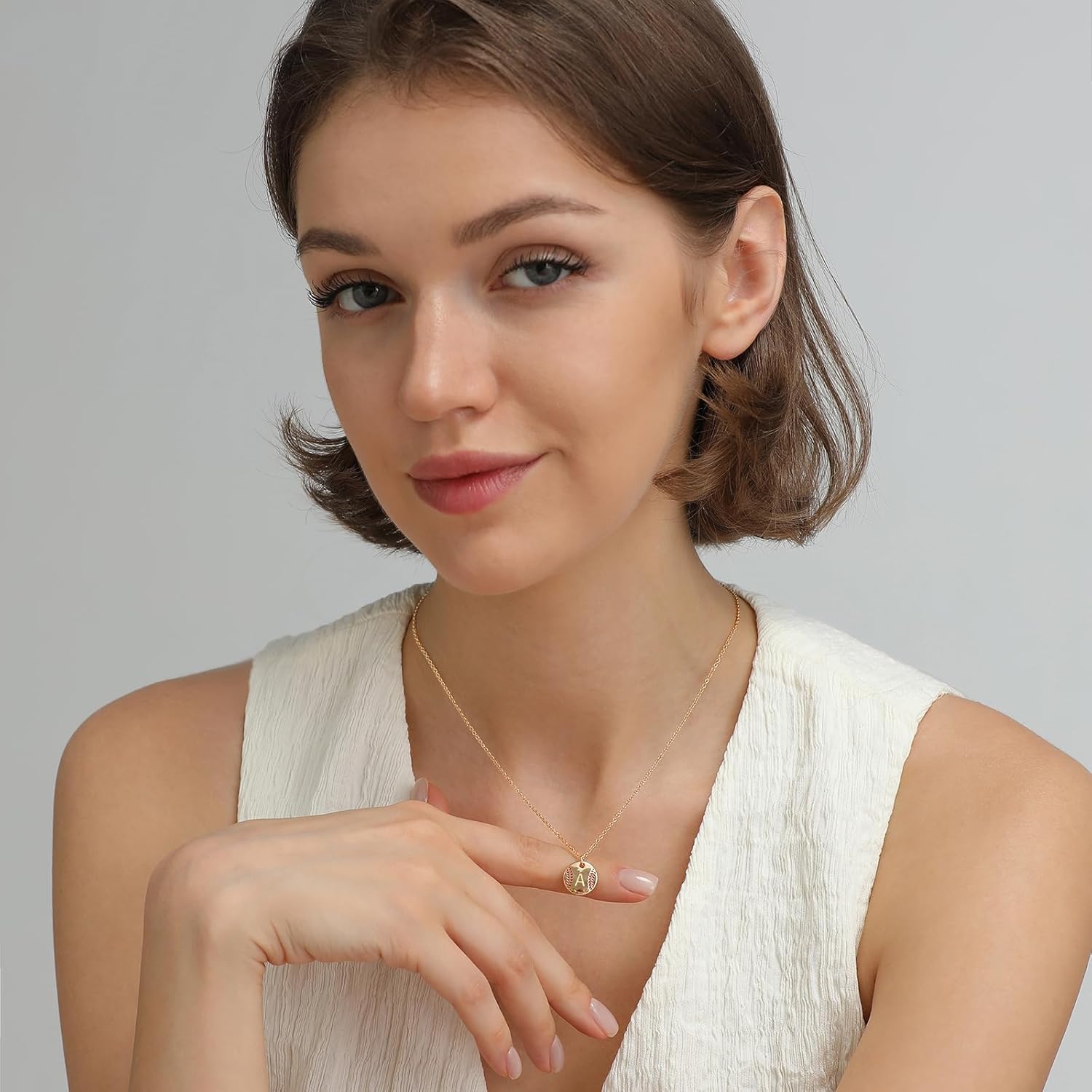 Softball Initial A-Z Necklaces for Women Girls, 14K Gold Plated Letter Disc Pendant Necklace Dainty Valentines Birthday Jewelry Gifts for Her Teen Girls Team Players Coach - Image 4