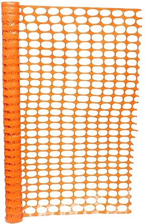 K T I Plastic Mesh Fence Pack Of 1 Construction Barrier Netting Orange 1 Roll Garden Fencing Fences Wrap Above Ground For Construction Safety Width- 1 Meter Length- 50 Meter