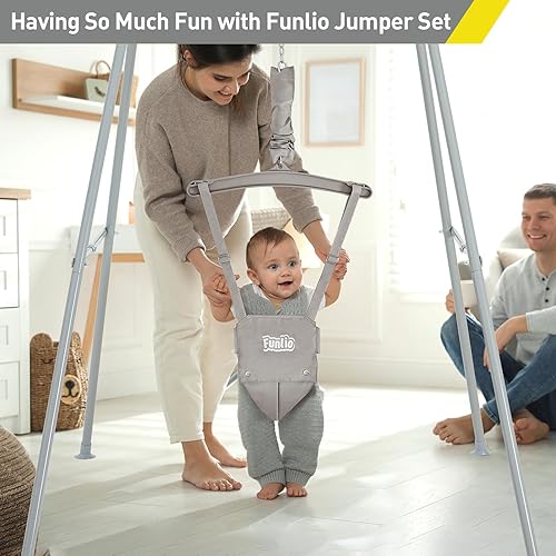 Miniatura 2 de FUNLIO Jersey de bebé con soporte para 6 a 24 meses, para jugar en interiores y exteriores, con cadena ajustable, fácil de montar y almacenar (con