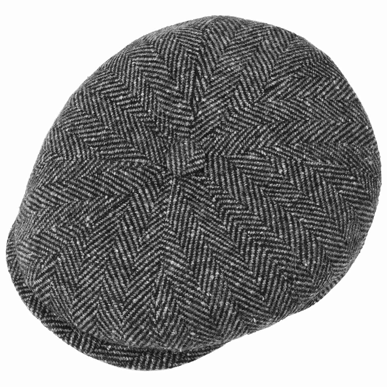 Lierys Gorra Plana Hatteras Lana Diseño en Espiga Hombre Made in Italy Otoño Invierno