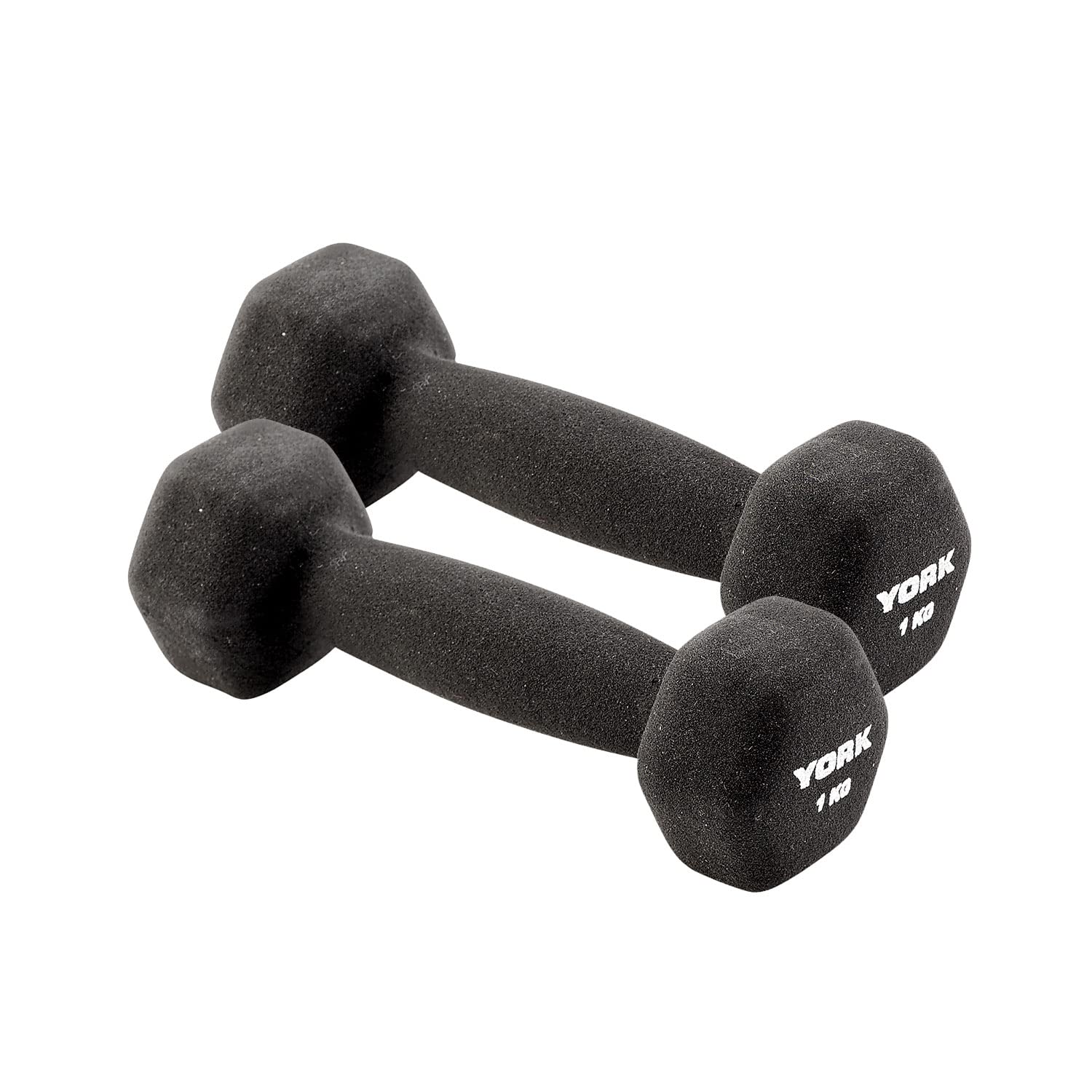 York 1.0Kg Neoprene Hex Dumbbells (x2)