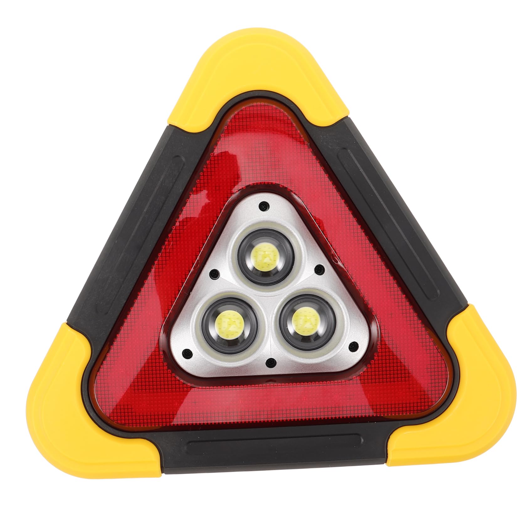 PRETYZOOM Luces De Emergencia Del Vehículo Triangular Para Condujo Brillante Auto Advertencia Lado Amarillo Portátil Triángulos Camiones Solar Material Reflectante De Pvc