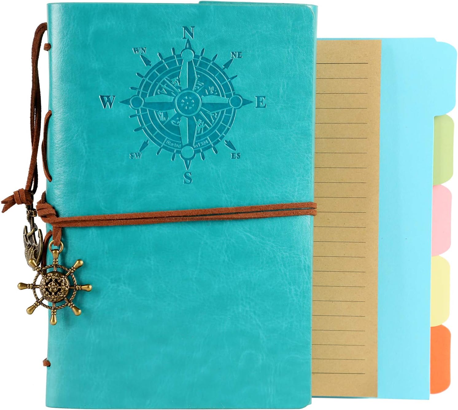 Leather Travel Journal, Refillable Notebook Vintage Spiral Bound