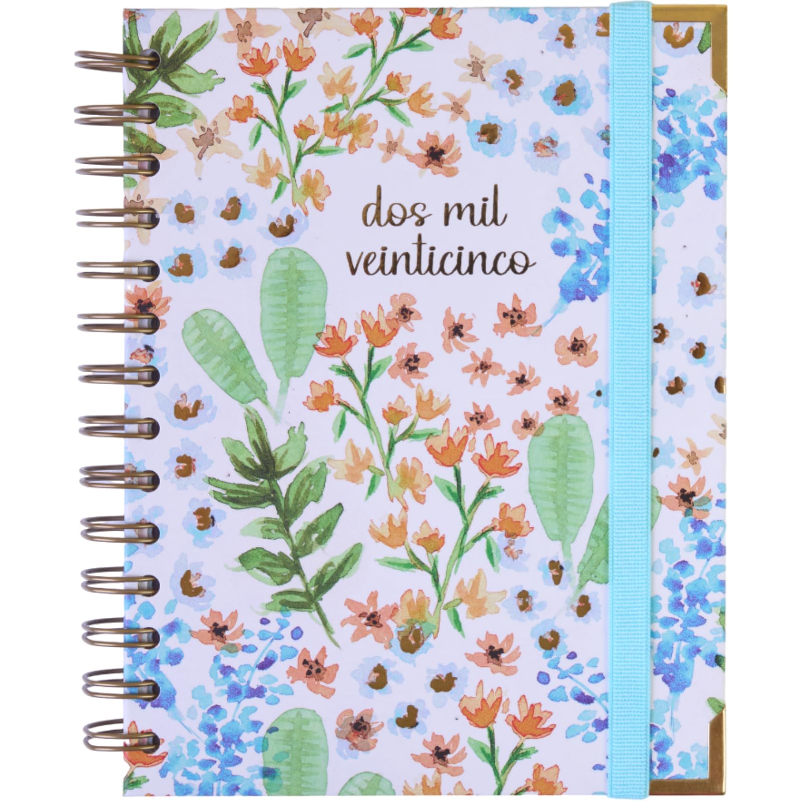Agenda 2025 January to December - A6 (13.5x18 cm), Weekly Planner, Annual Organizer, Spanish and English, Monthly Side Index, Double Wire-o Binding - FSC Mix AEN-COC-000243 - Takenote Emma