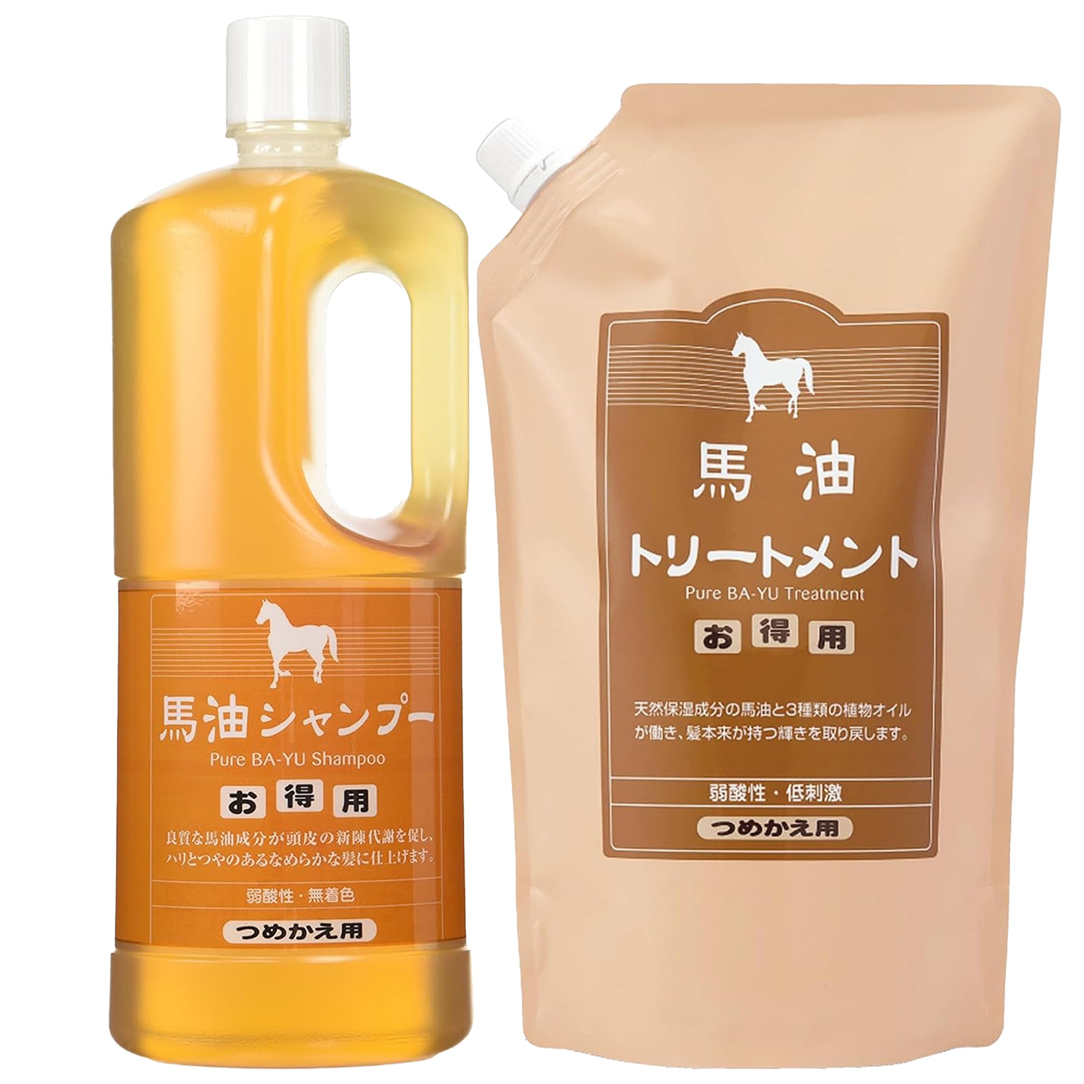 Amazon | アズマ商事 馬油トリートメント と 馬油シャンプー の詰替え