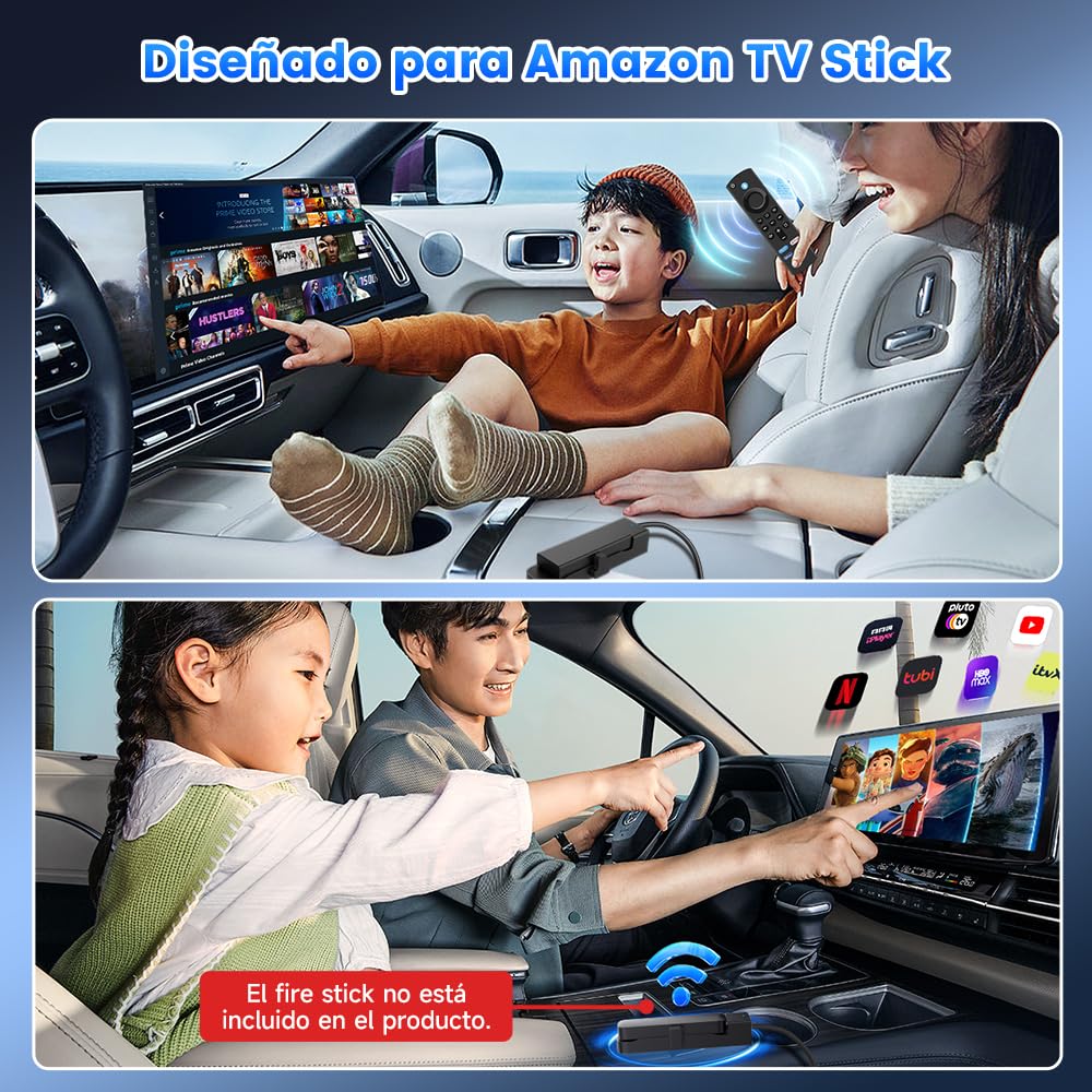 Carlinkit Adaptador FireDrive Link - Convierte CarPlay con cable a HDMI, streaming de audio y vídeo en el coche, compatible con Fire TV Stick
