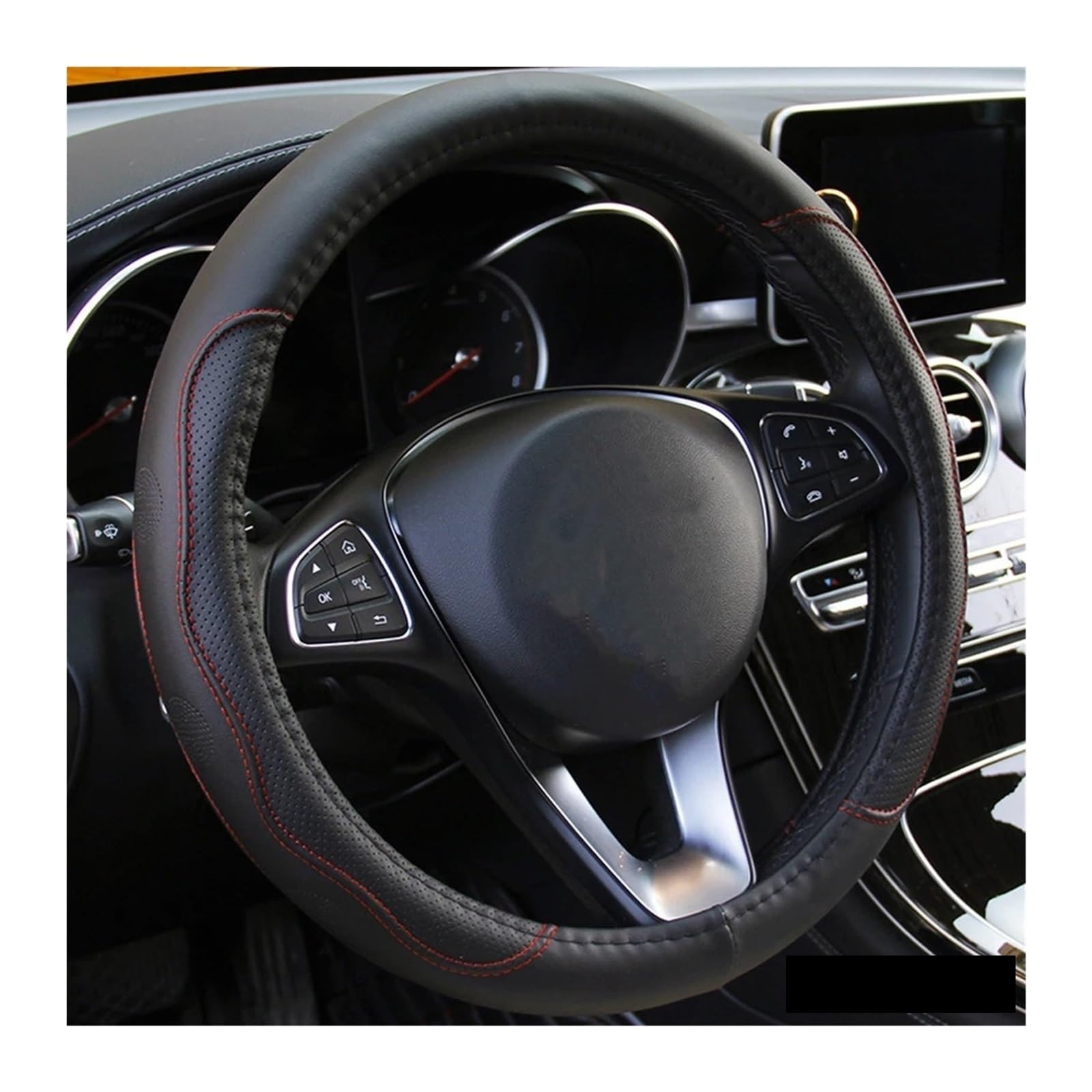 Funda Volante para Skoda para Octavia Protector para Volante De Coche Universal Volant Trenza En El Volante Antideslizante Funda Volante Auto Estilo De Coche Protector De Volante(Red Red)