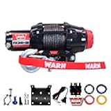 Warn R35-S Rope Winch - 3,500 lb. Pulling Capacity, Equipped with 50’ of 7/32” Synthetic Rope & Dash-Mounted Rocker Switch - Fairlead for ATV, UTV, Side by Side, and SXS Recovery & Towing