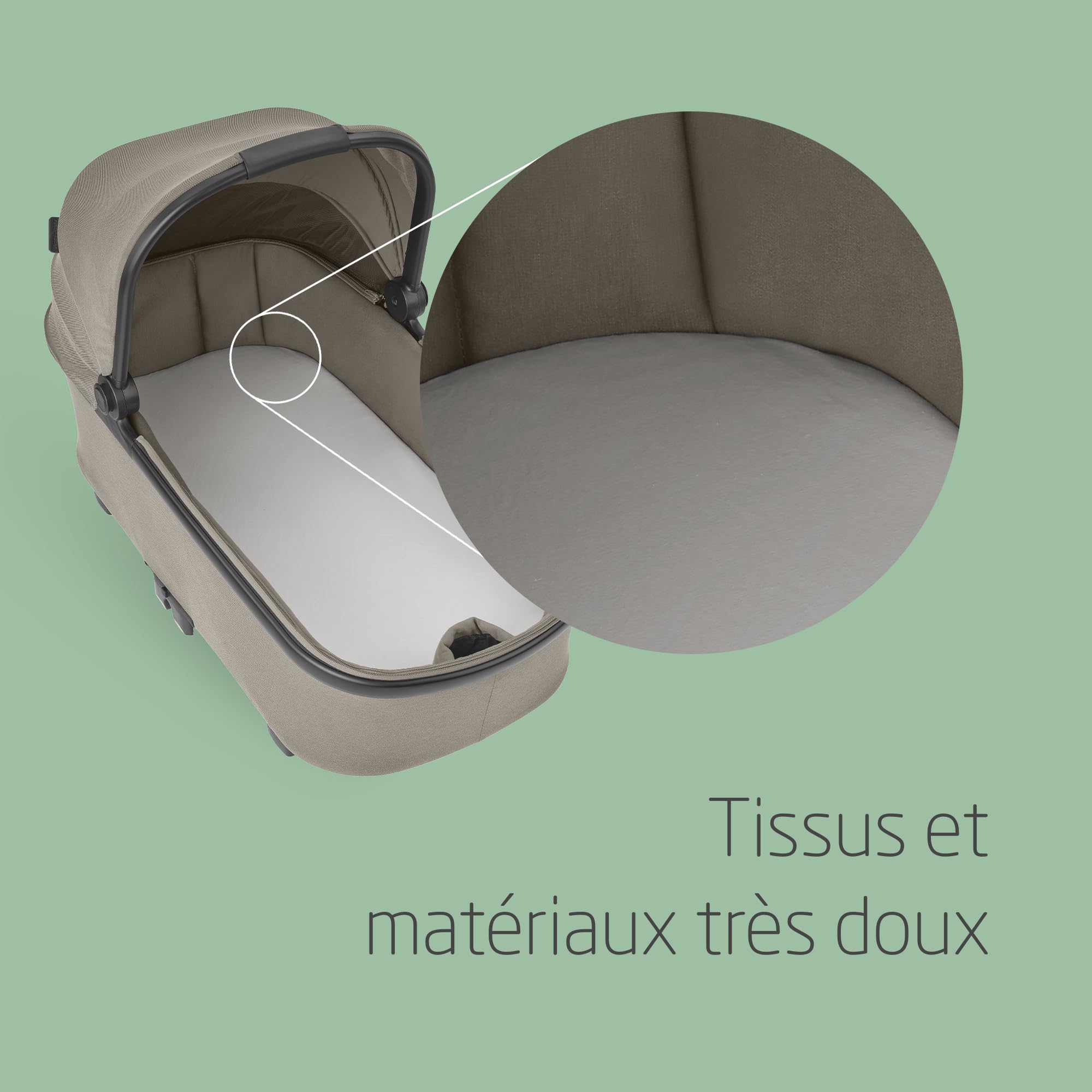 Maxi-Cosi Draps de nacelle, Compatible avec les nacelles Maxi-Cosi, Pack 2 en 1, Draps en coton 100 % biologique, Éco-responsable, Ajustement universel, Tissus haut de gamme, Lavable en machine, Blanc