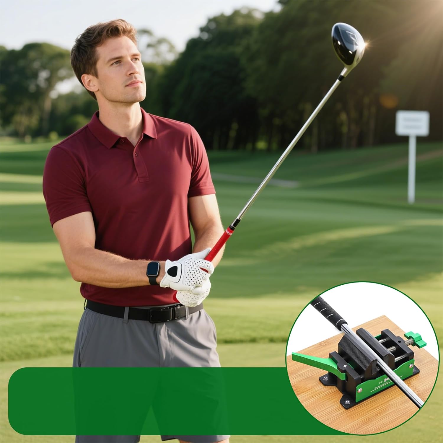 Nicunom Golf Club Regripping Pro Kit, Aluminum Club Vise Clamp Quick Release Golf Shaft Clamp Grip Vice Golf Grip Removal Tool for Home or Workshop