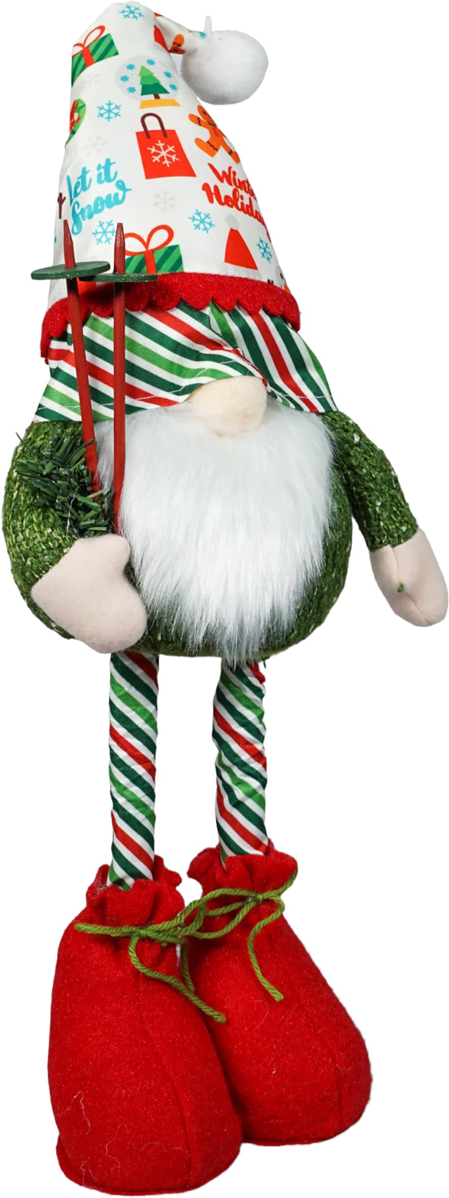 St Helens Home & Garden Red/Green Xmas Haus Christmas And Festive Nordic Gonk Elf Dwarf With Extending Legs For Home And Shop Decoration