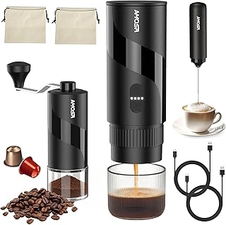 Portable Portable Espresso Maker with Grinder & Frother