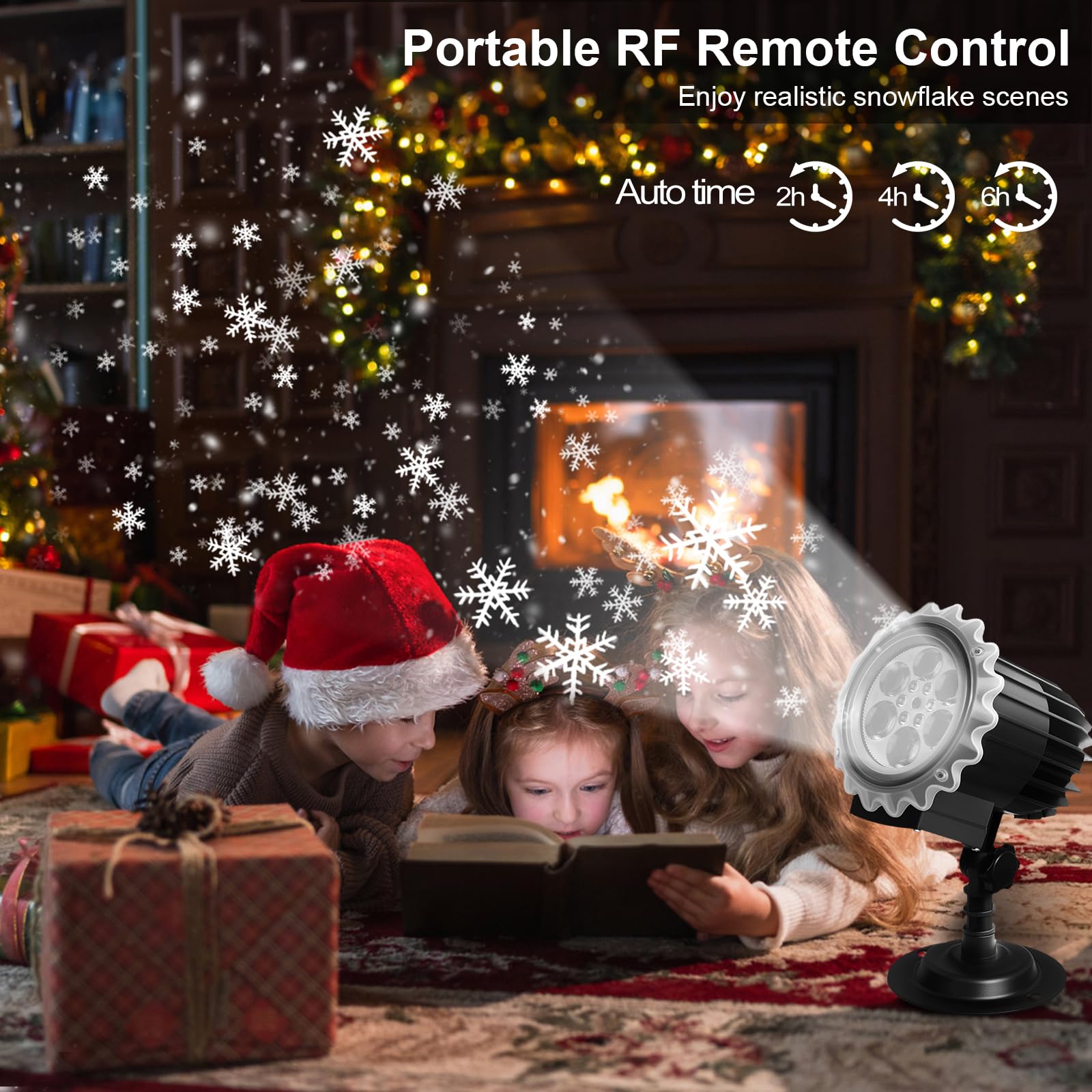 Luces de proyector de nieve, proyector LED de copo de nieve impermeable IP44 para exteriores, lámpara de proyección giratoria de caída de nieve blanca para Halloween, Navidad, Año Nuevo, fiesta, boda,