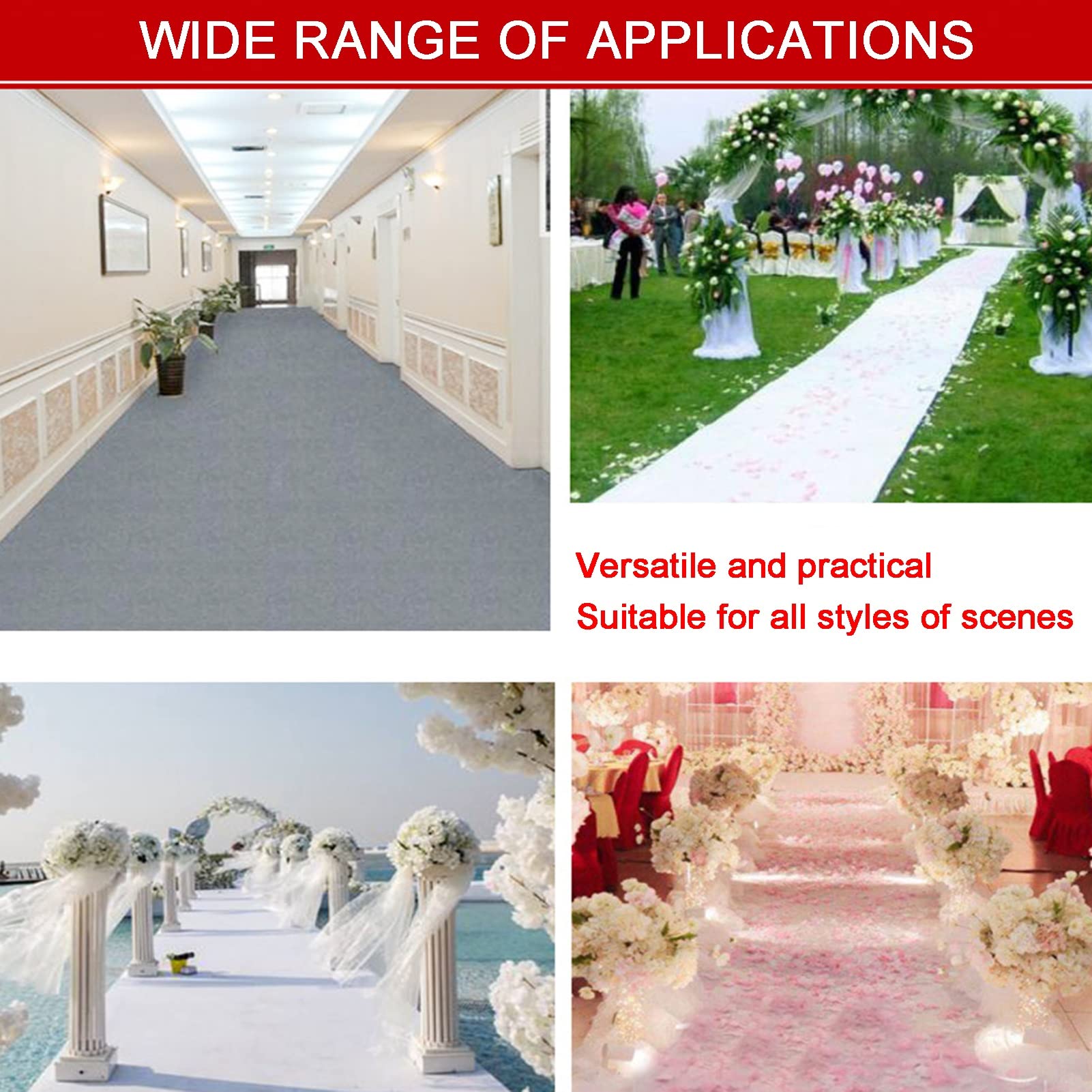 Personalisierter Hochzeitsgangläufer, 1,5 x 15 m, reißfest, für Innen- und Außenbereich, perfekt für Hochzeiten und besondere Anlässe