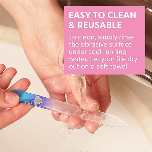 Miniatura 6 de Bona Fide Beauty, limas de uñas, cristal checo genuino, lima de uñas de vidrio cristalino con la manga plástica., M