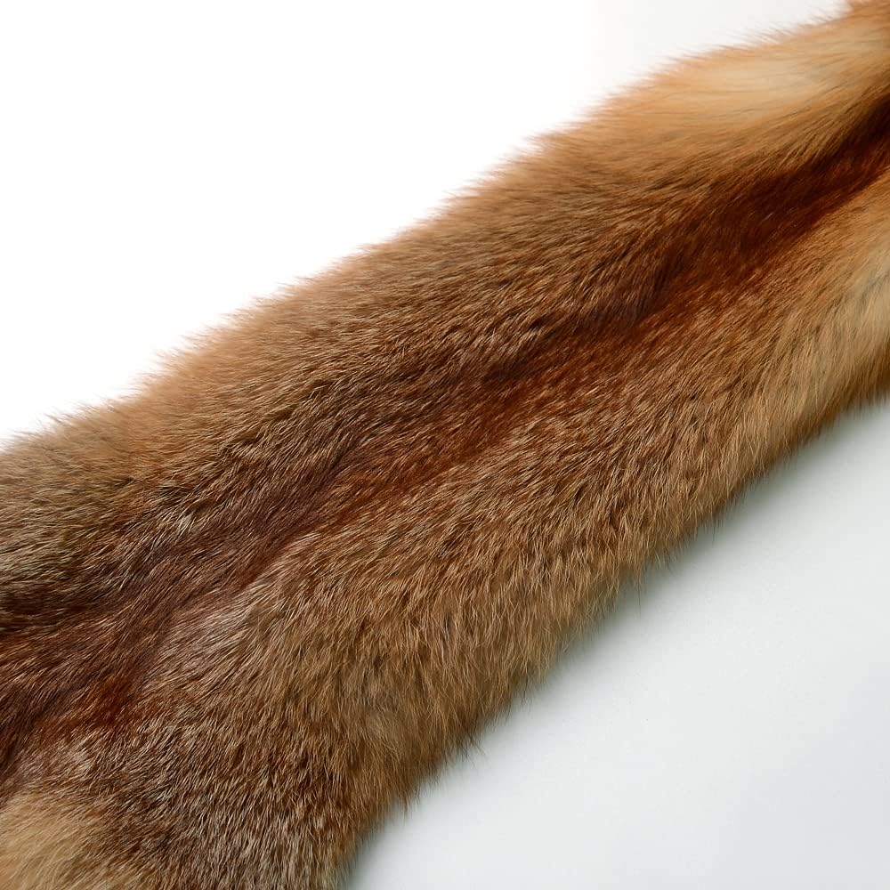 Natural Tanned Red Fox Pelts Hides Fur Fox Skin Hides for Fly Tying DIY Crafts Fur Coats Trapping Fur Taxidermy Decor 44-49 inch Red Brown