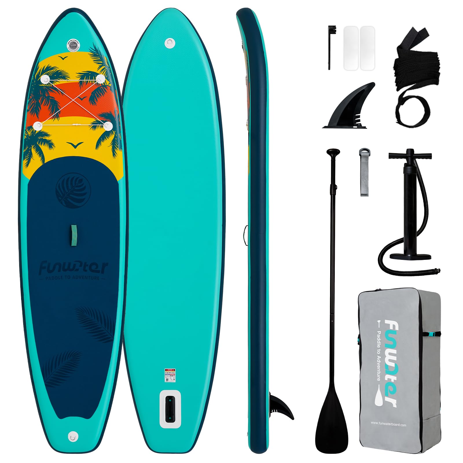 FunWater Inflatable Paddle Board 10'6"/11' Stand Up Paddle Boards with Premium Accessories, SUP Paddleboard for Adults & Youth of All Skill Levels