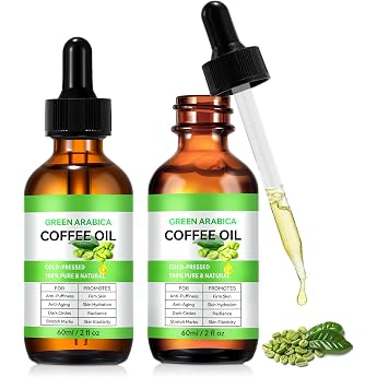 2 x Coffee Oil Against Wrinkles 100% Pure and Natural Coffee Oil Against Wrinkles for Face Body Hair Coffee Oil Face Anti-Puffiness & Firm Skin Coffee Oil Skin Care Cold Pressed & Vegan