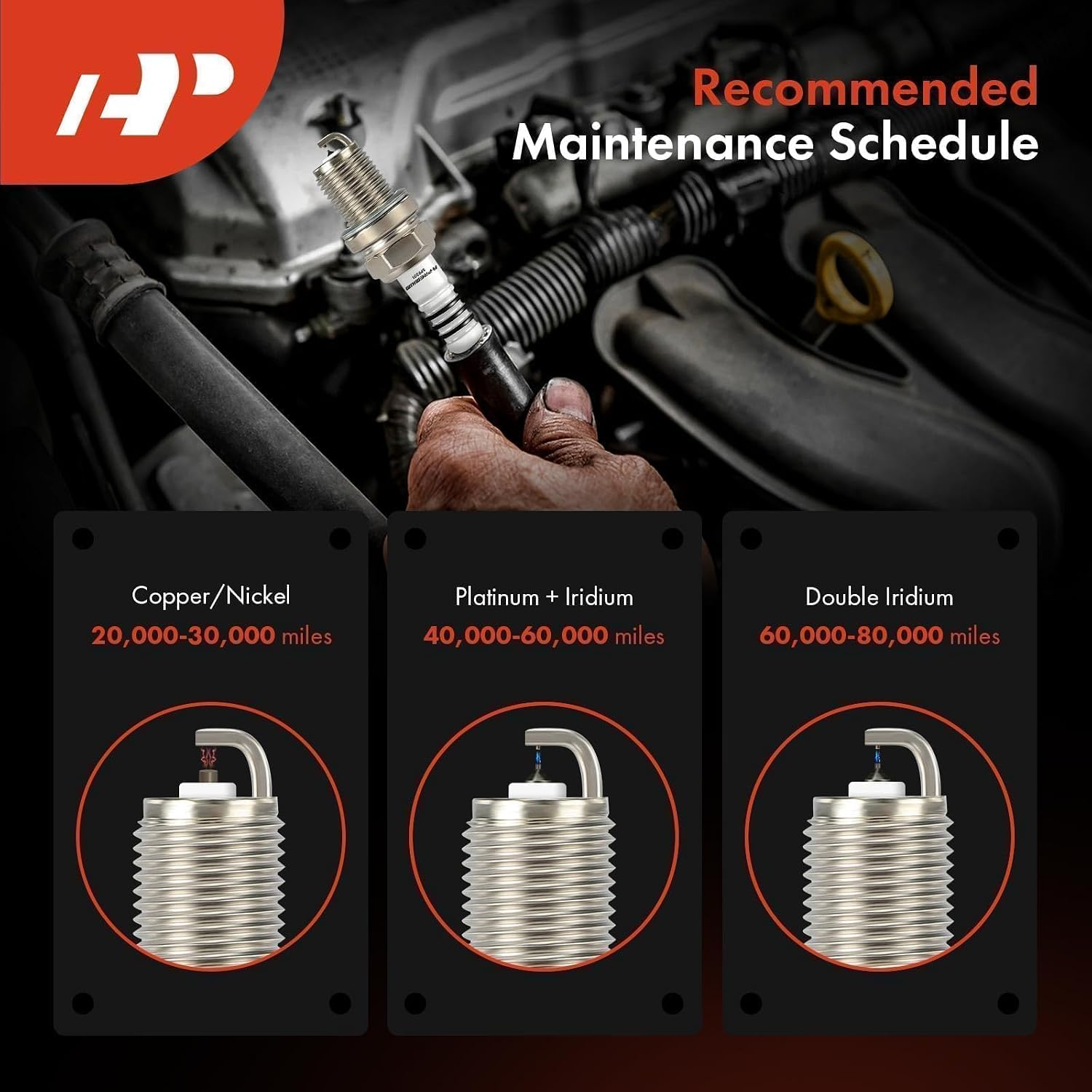 A-Premium 4 Packs Iridium Spark Plugs Compatible with Toyota Corolla, Prius, Yaris, 4Runner, Tacoma & Hyundai Elantra & Subaru Forester & Honda Civic, 1989-2020
