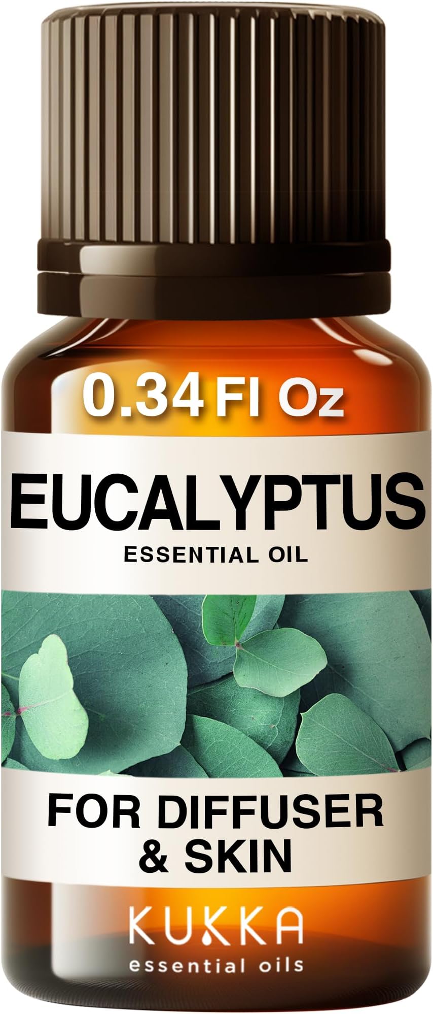 Kukka Eucalyptus Essential Oil for Diffuser - 0.34 Fl Oz - 100% Pure Natural, Fresh Scent, for Skin and Aromatherapy - Candle & Soap Making Scent DIY