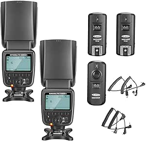 Neewer NW-561 Kit de Flash Speedlite de LCD Ecran pour Canon Nikon et autres Appareils Photo DSLR, Comprend: (2)NW-561 Flash+ (1)2.4Ghz Emetteur sans Fil(1* Transmetteur+ 2* Récepteur)