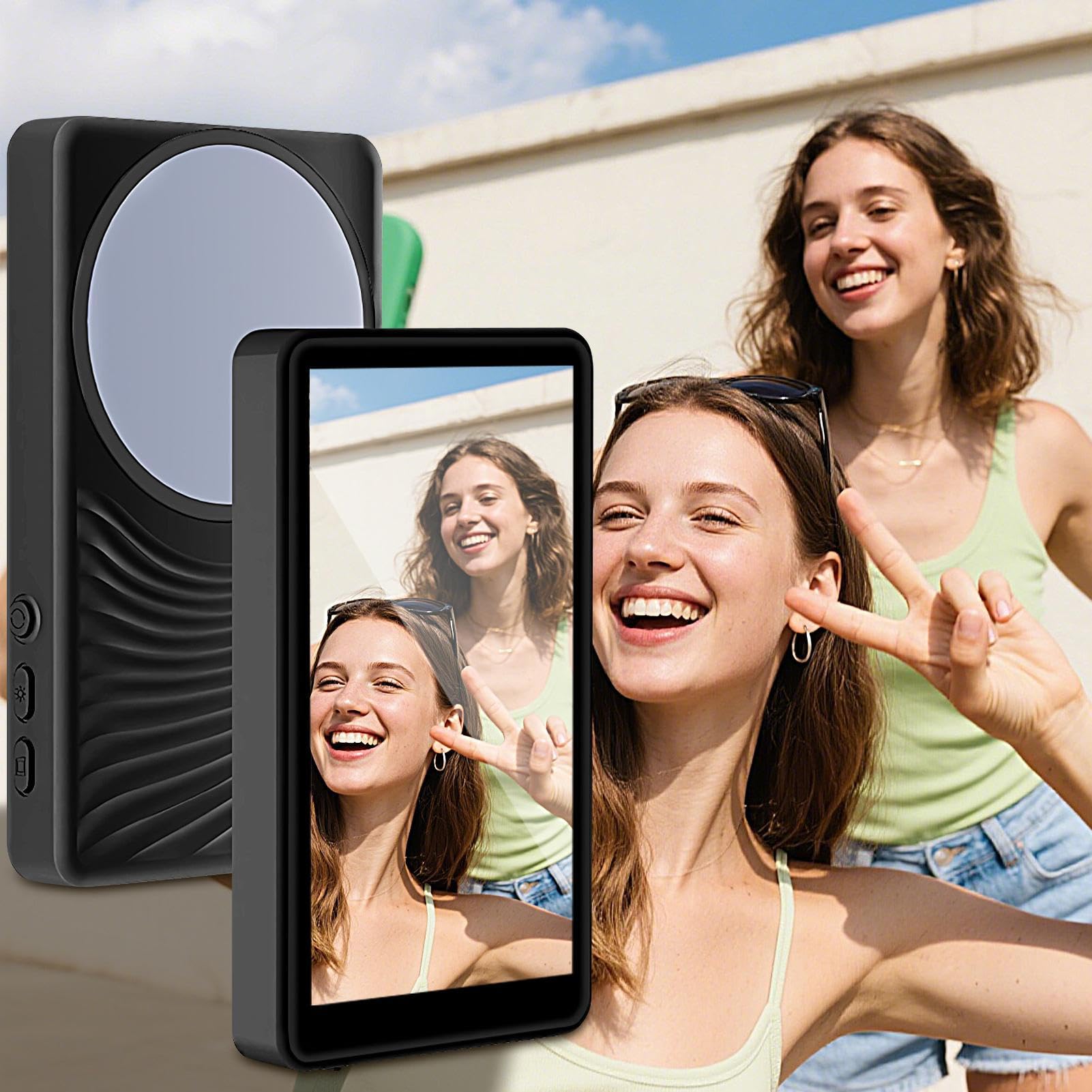 Schermo Monitor Selfie Schermo Monitor Selfie Magnetico Per Streaming Live | Accessorio Smartphone Senza Ritardo per Vlog, Foto, Video e Live Streaming