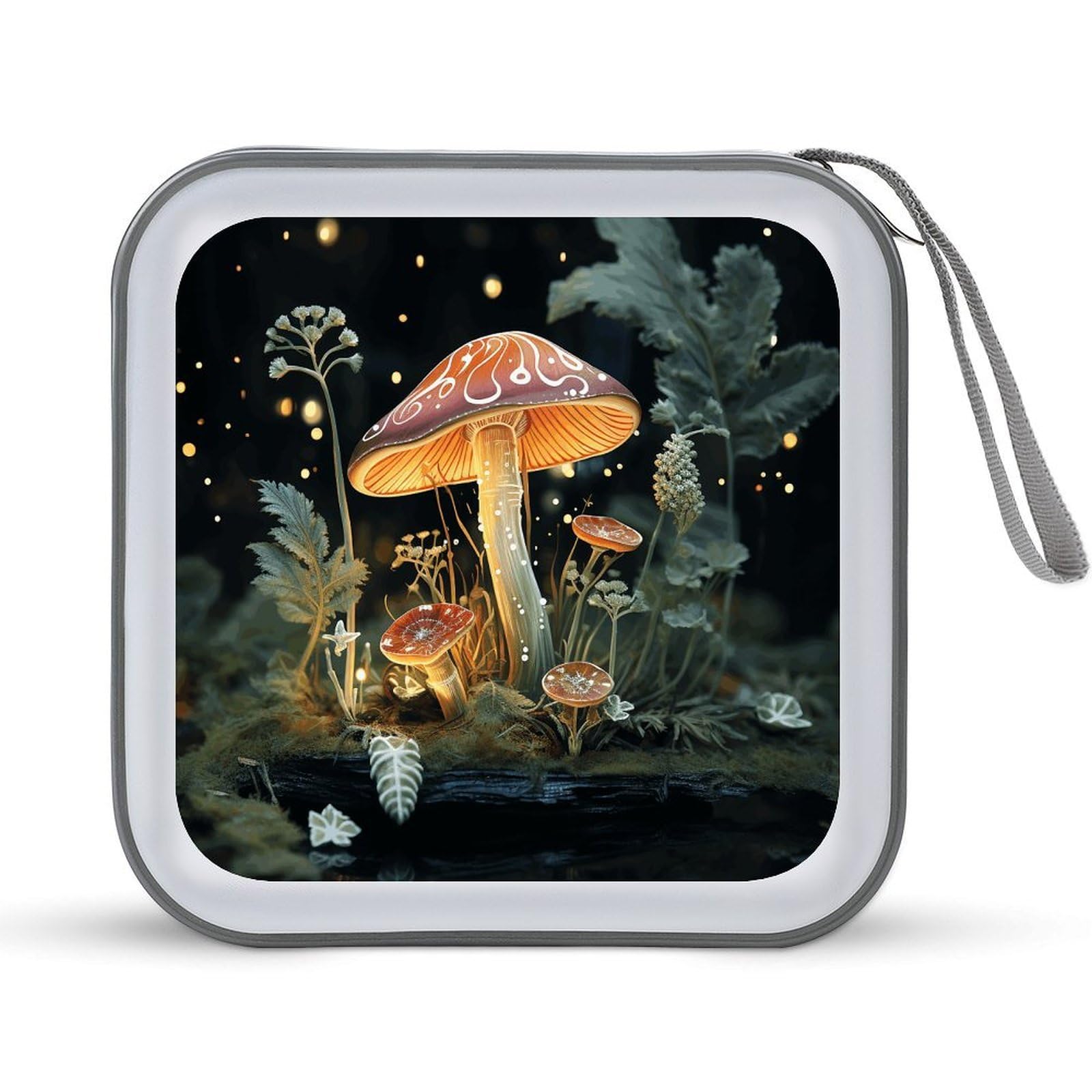 VstaDank Butterfly Mushroom CD Case DVD Holder Storage Portable Carry Binder Holder Wallet Large Storage Disc Wallet Bag Hard Plastic DVD Disc Case Large Media Binder 40 Capacity