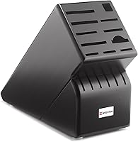 WÜSTHOF 17-Slot Black Wood Knife Block - Premium German-Designed Storage for All Knives