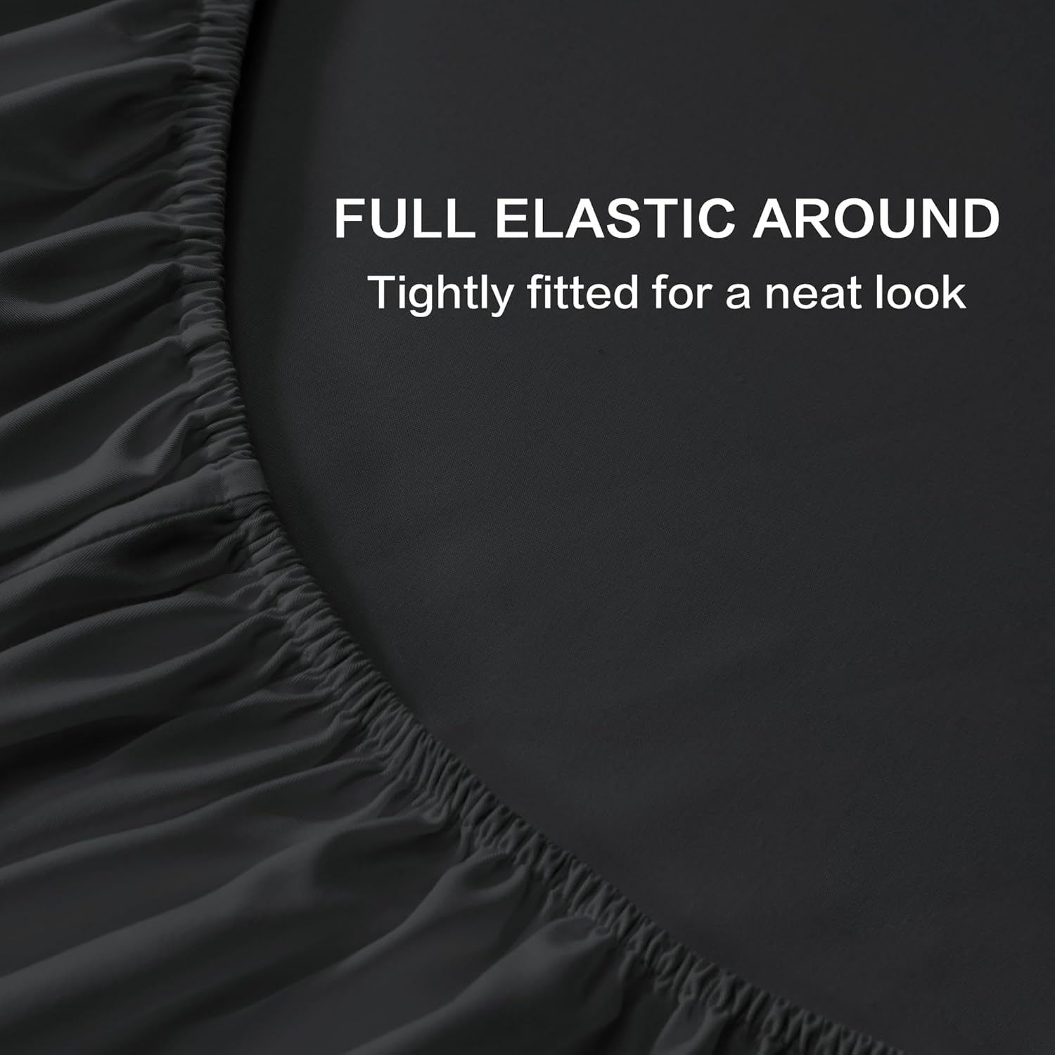 Andency Black Queen Sheets Set, 100% Viscose Derived from Bamboo, Cooling Bed Sheets Queen Size, Deep Pocket Up to 16", Silky Soft Sheets, Hotel Luxury Breathable Bedding Sheets & Pillowcases… - Image 6