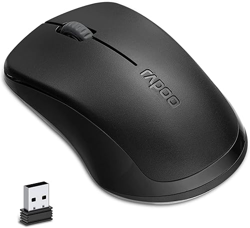 Rapoo Mouse inalámbrico, mouse de computadora, 3 botones, mouse inalámbrico silencioso, ratones ópticos inalámbricos con nano receptor USB, mouse