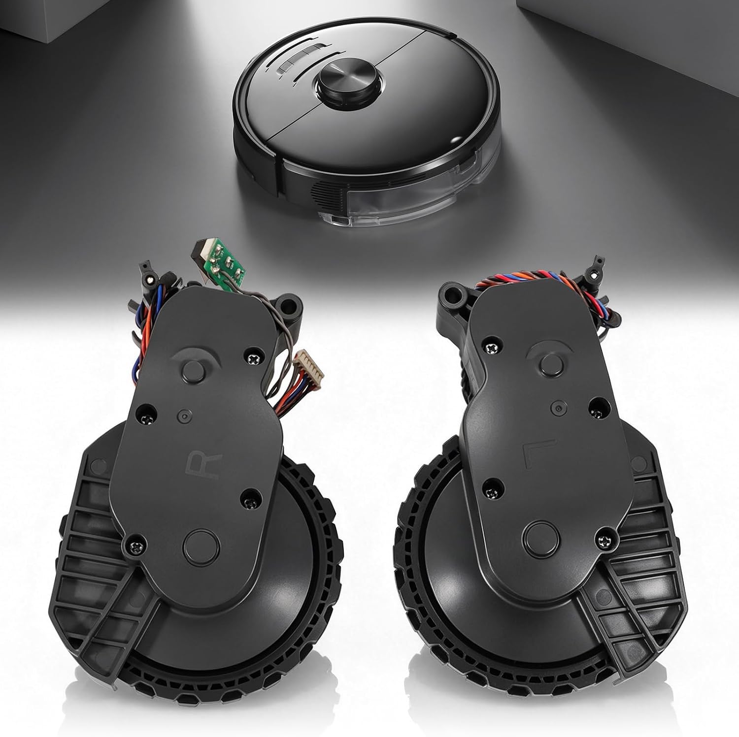 Q5 Robot Vacuum Cleaner Wheels Kit (Left & Right) Compatible with Roborock Q5, Q7, Q7 Max, S7, S7 MaxV, Q Revo – Durable Rubber, Smooth Navigation & Strong Traction