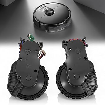 Q5 Robot Vacuum Cleaner Wheels Kit Left & Right Compatible with Roborock Q5, Q7, Q7 Max, S7, S7 MaxV, Q Revo Durable Rubber, Smooth Navigation & Strong Traction
