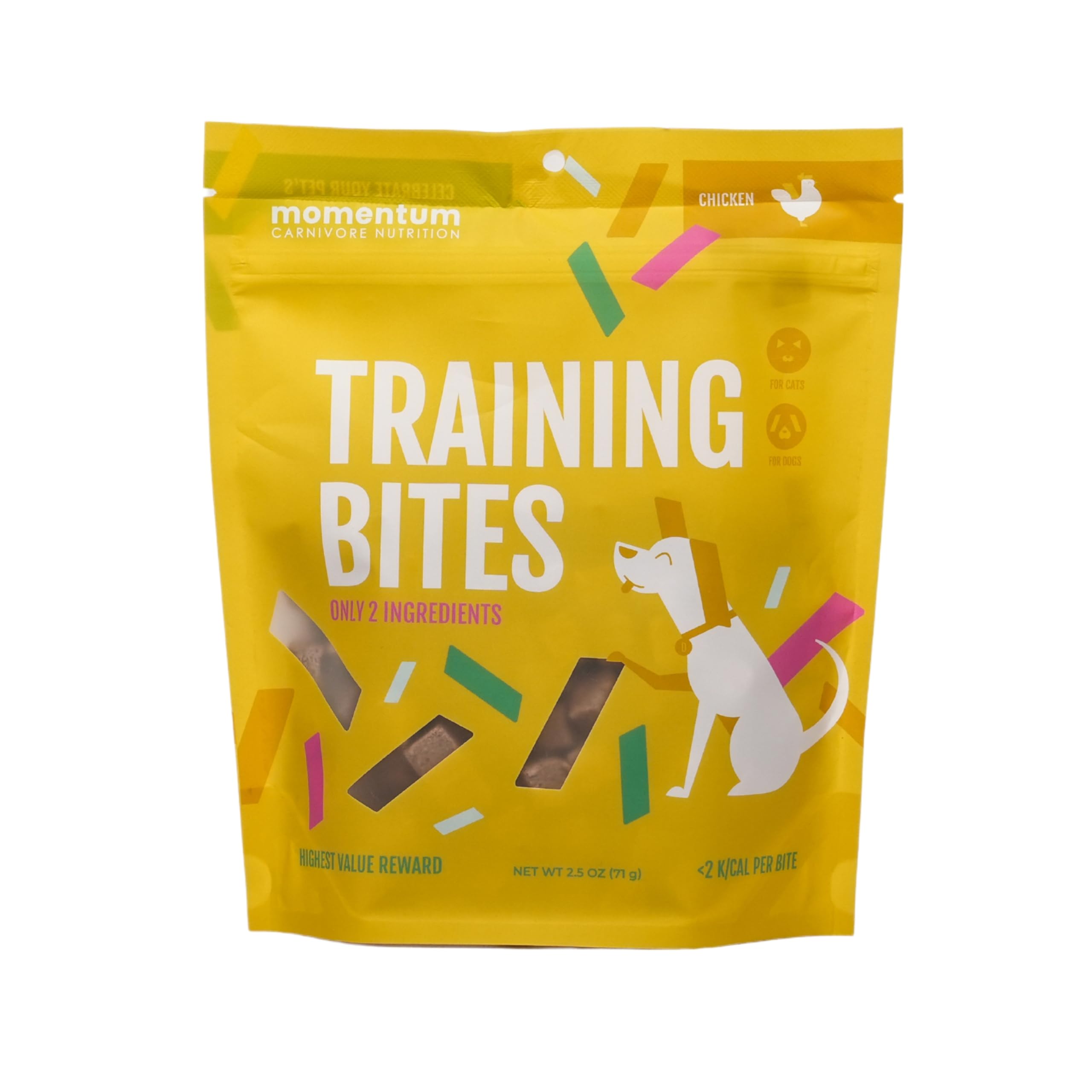 Momentum Carnivore Nutrition Freeze-Dried Chicken Training Bites – Two Ingredients-Chicken Gizzard and Heart, All-Natural Dog Treats –Made in USA –