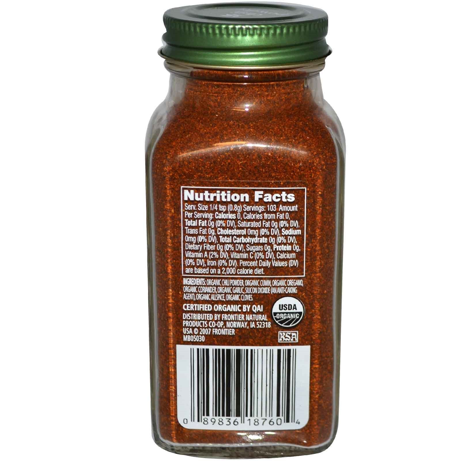 Simply Organic Chili Powder, Certified Organic | 2.89 oz | Pack of 12