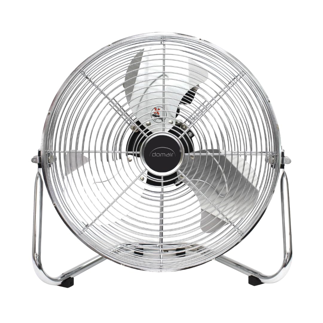 DOMAIR BA45CC – Brasseur d'Air à Poser 100W | Diamètre 45 cm | Débit 4944 m³/h | 3 Vitesses | Grille Inclinable | Châssis Métal | Finition Chromée