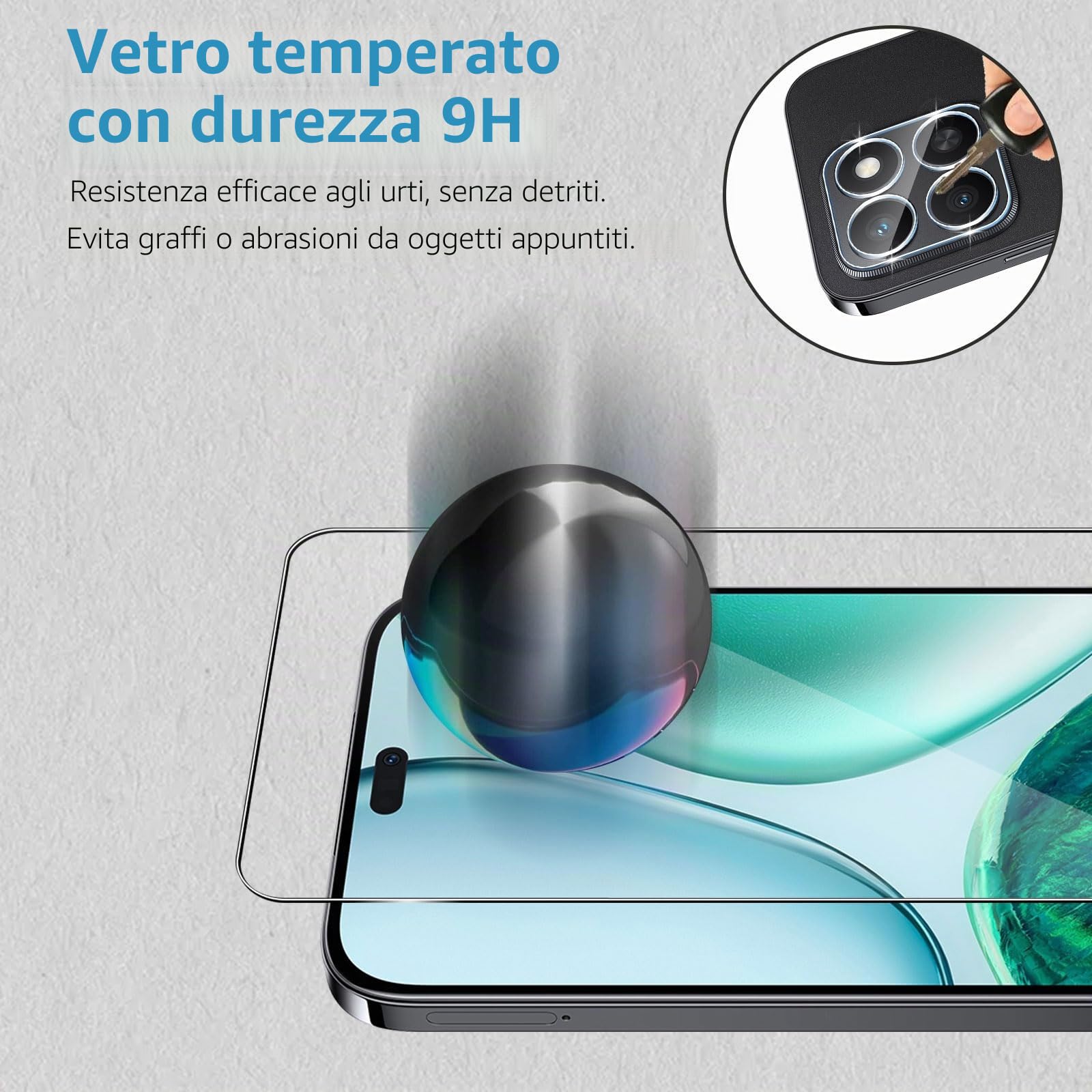 3 Pellicole Privacy Per Honor X8C – 9H Anti-graffio, Auto-riparanti, Senza Bolle – Proteggono Schermo Da Sguardi Laterali