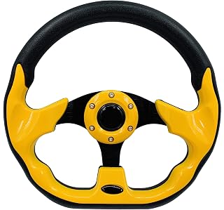 12.5 inch Golf Cart Steering Wheel Universal Ergonomic Design for EZGO RXV & TXT, Club Car DS and Precedent Tempo, Yamaha, Most Golf Cart