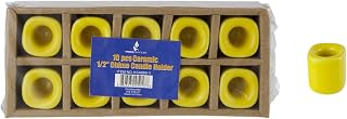 Mega Candles 10 pcs Yellow Ceramic Chime Ritual Spell Candle Holders, Great for Casting Chimes, Rituals, Spells, Vigil, Witchcraft, Wiccan Supplies & More