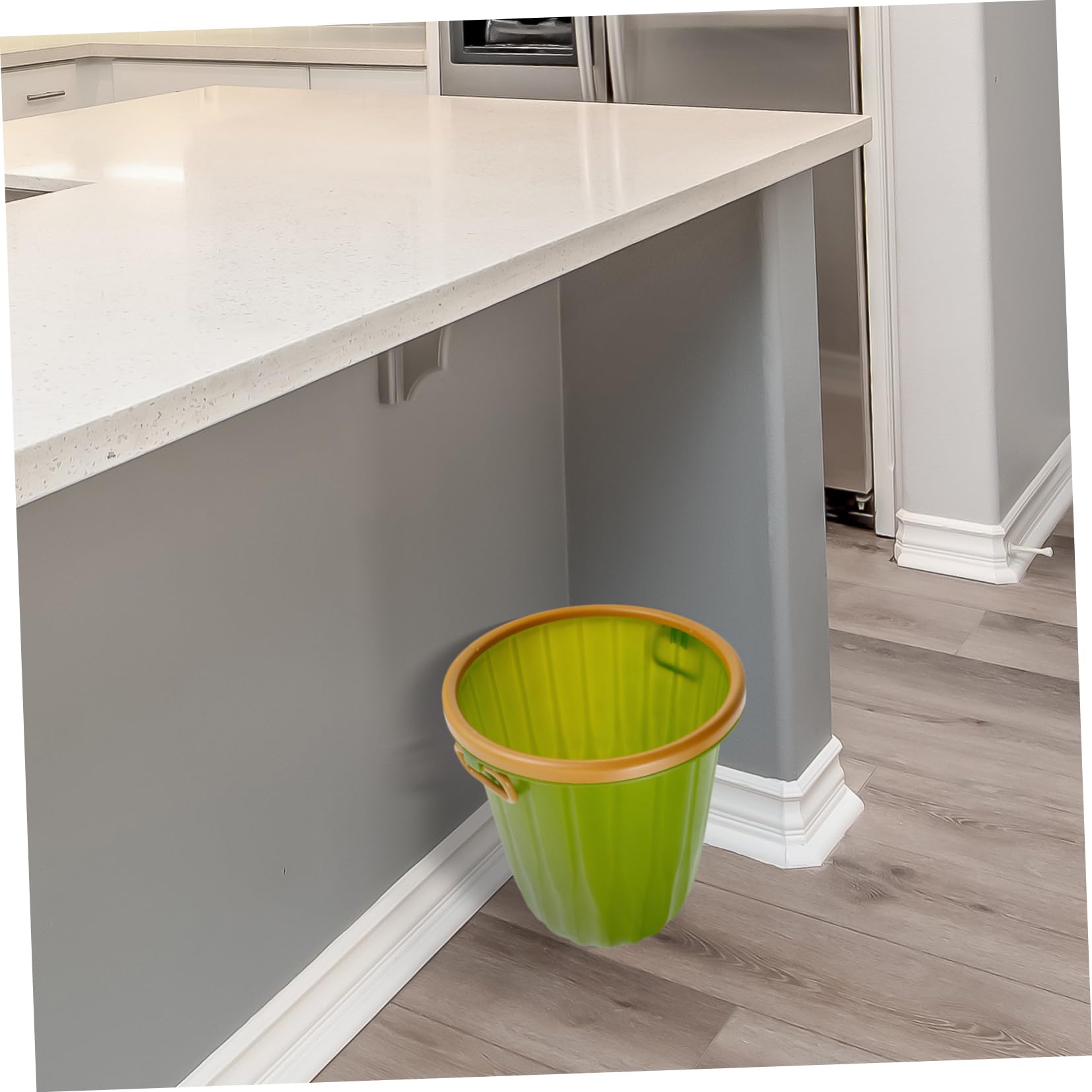 TOPBATHY Poubelle en Plastique Grosse Capacité Design Simple et Élégant Anneau de Compression Facile à Nettoyer Vert Cuisine, Salon et Dortoir