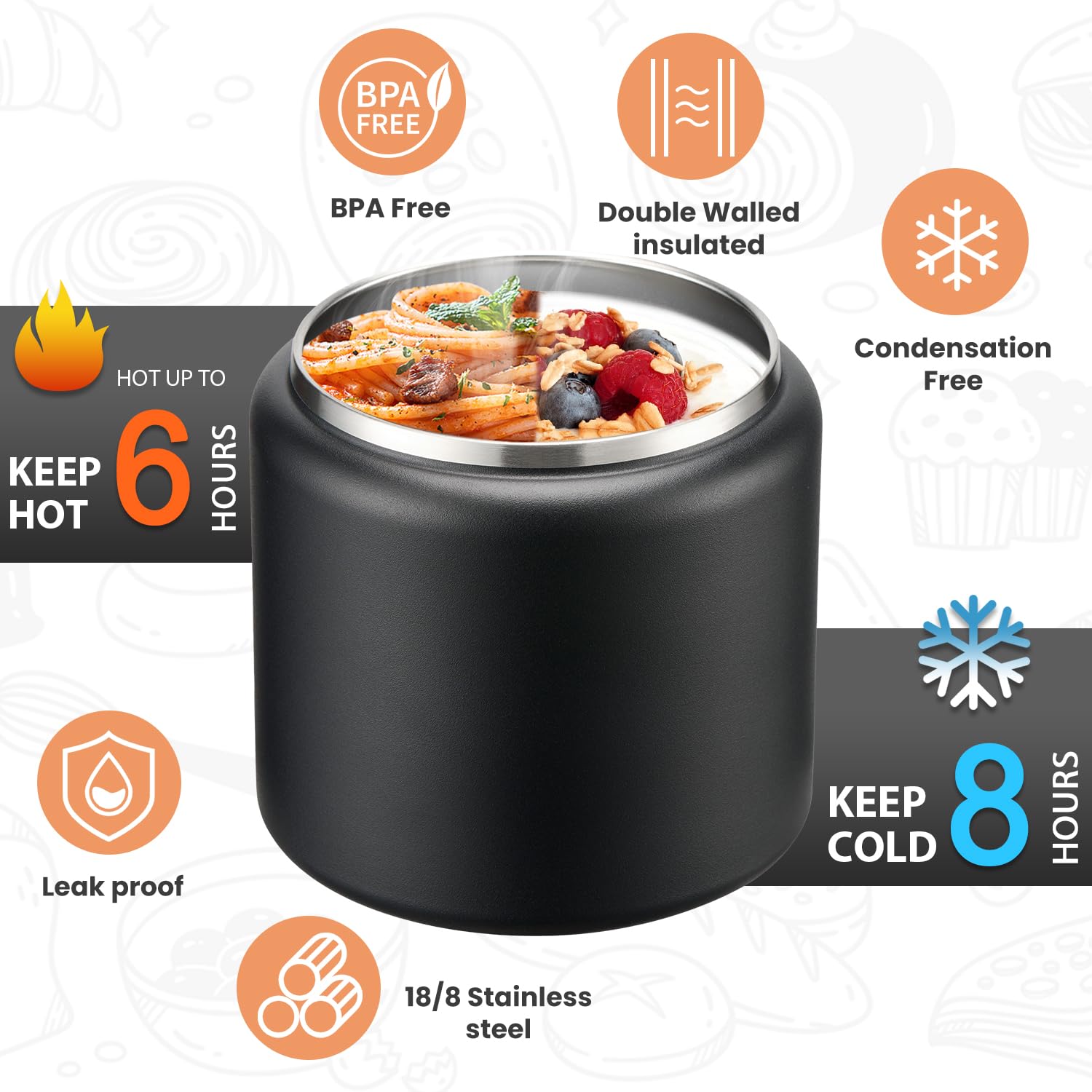 Lekdichte King Thermos Food Jar 710 ml