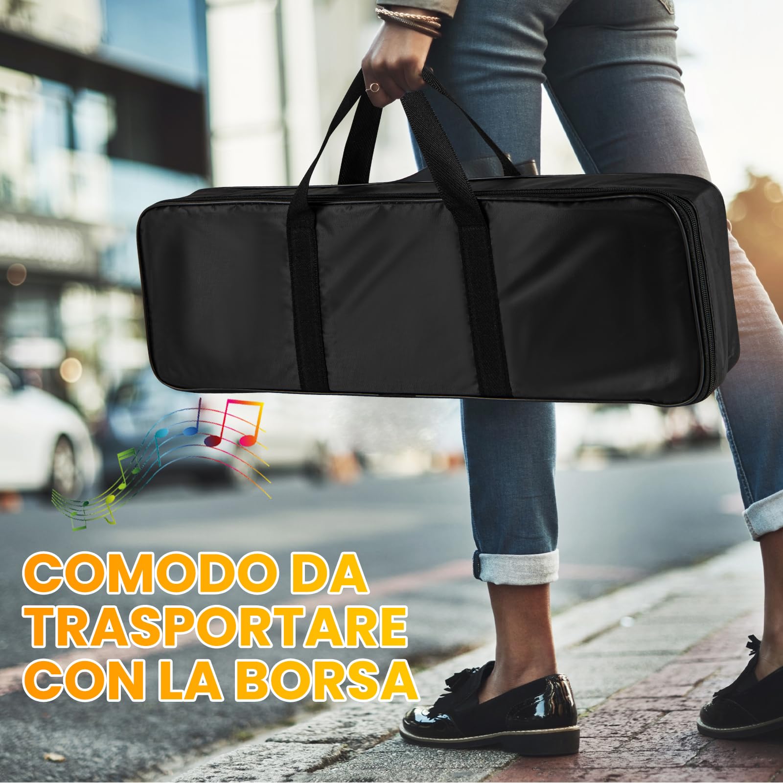 RELAX4LIFE Tastiera Elettronica a 61 Tasti, con Borsa, Microfono, Leggio, Alimentatore, per Principianti, Regalo Perfetto per Ragazze e Ragazzi